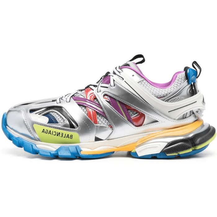 Track metallic panelled sneakers