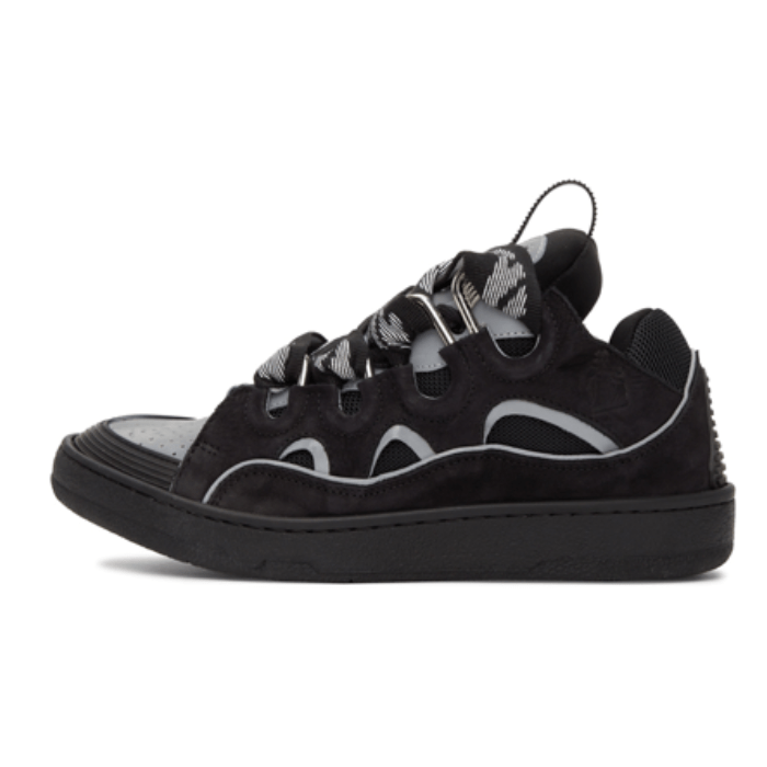 Curb Trainers In Black Leather