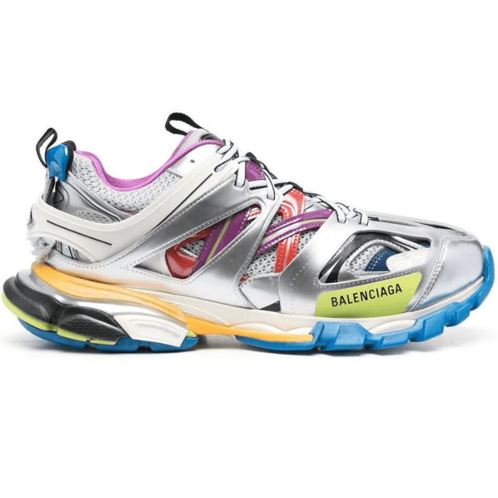 Track metallic panelled sneakers