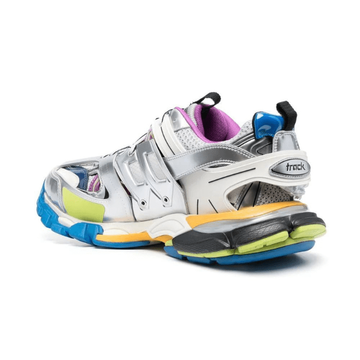 Track metallic panelled sneakers